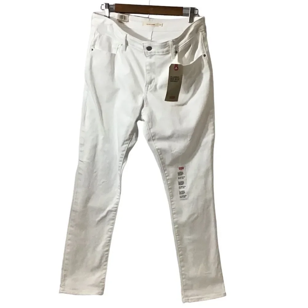 Levi’s White Classic Mid Rise Skinny Jeans New Size 32